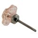 Pink Square Glass Flower Cabinet Knobs
